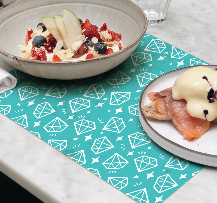 Originele placemat met diamanten patroon achtergrond - TenStickers