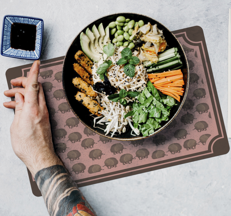 Originele placemat met egeltjespatroon - TenStickers