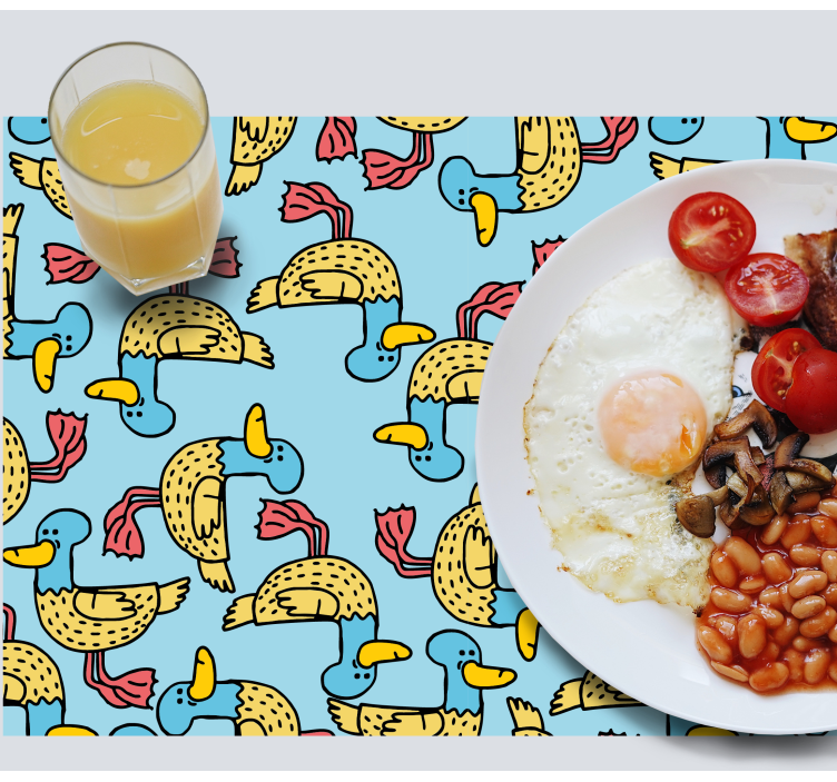 Originele placemat met eigenzinnig eendenpatroon - TenStickers