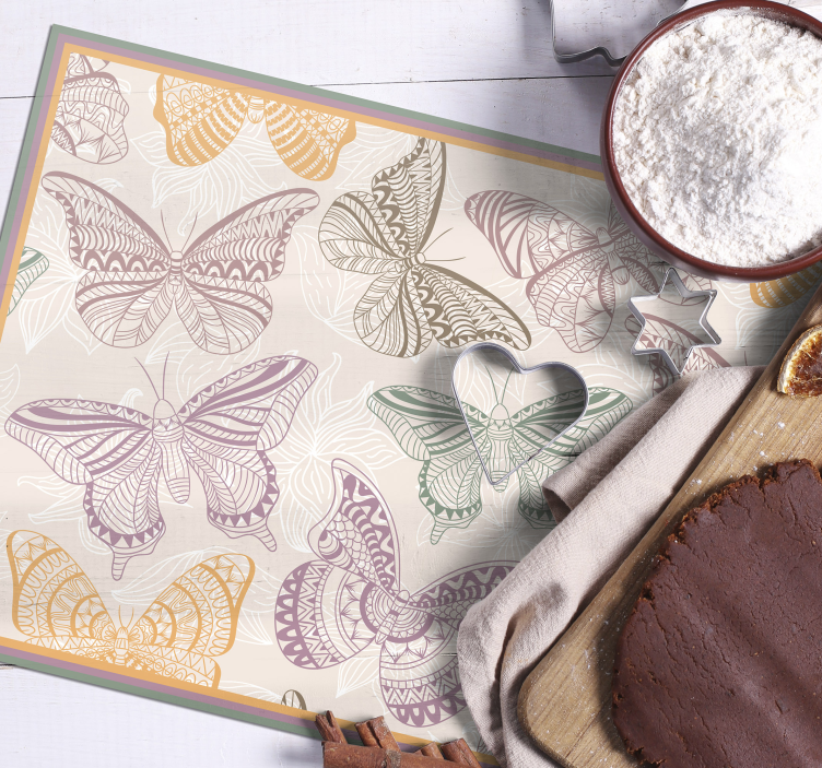 Originele placemat met elegant vlinderpatroon - TenStickers