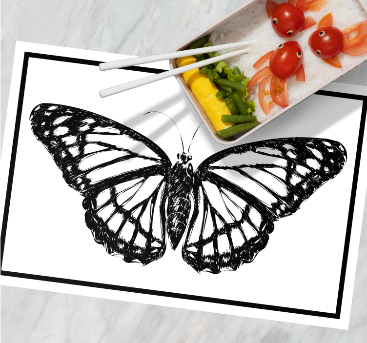 Originele placemat met elegante vlinderillustratie - TenStickers