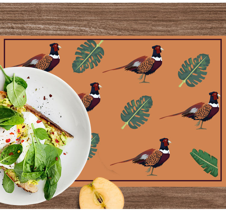 Originele placemat met kleurrijk fazantenpatroon - TenStickers