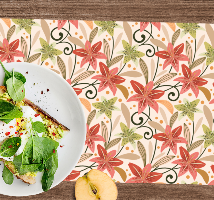 Originele placemat met levendig bloemenelement - TenStickers