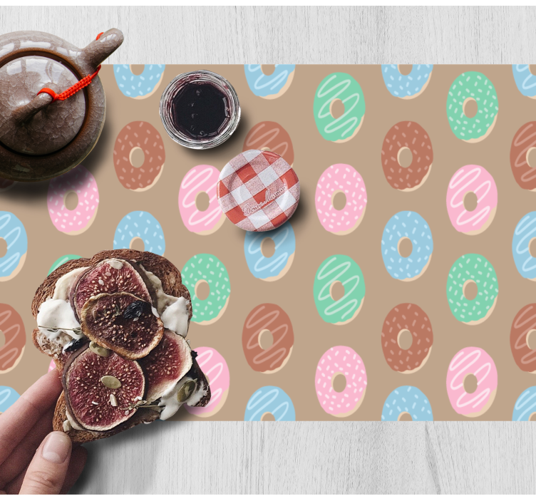 Originele placemat met levendig donutmotief - TenStickers