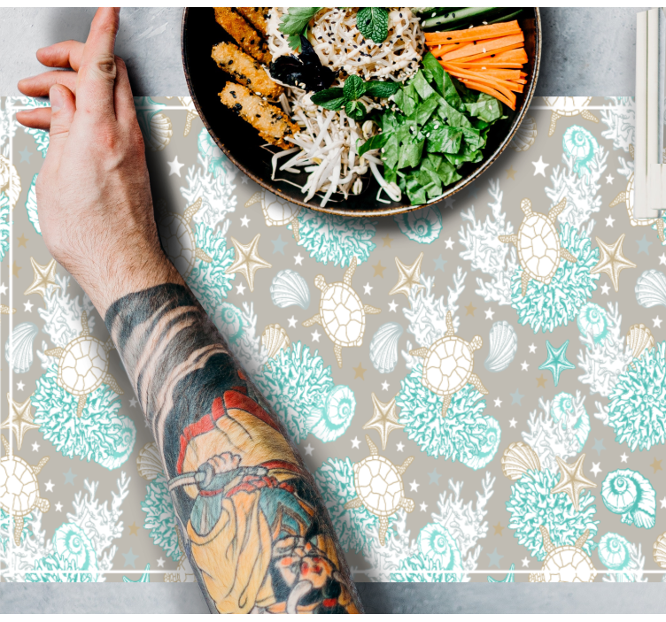 Originele placemat met schelpenpatroon - TenStickers
