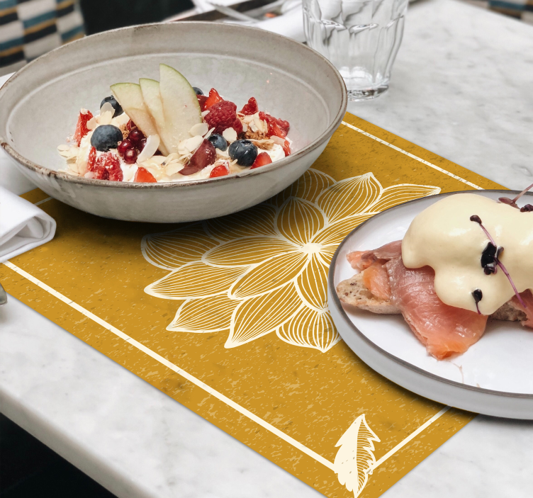 Originele placemat met sierlijk botanisch motief - TenStickers