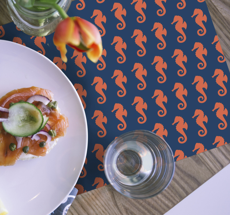 Originele placemat met zeepaardjespatroon - TenStickers