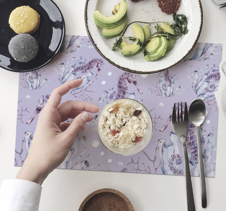Originele placemat met zeepaardmotief - TenStickers