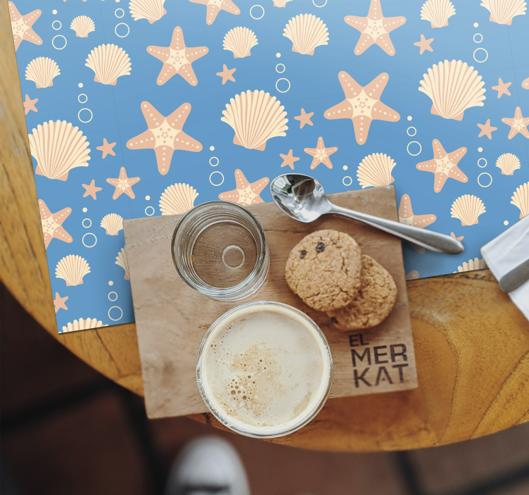 Originele placemat nautische schelp patronen - TenStickers