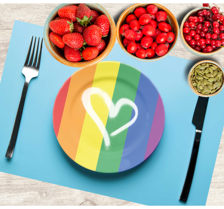 Originele placemat regenboog hart bord - TenStickers