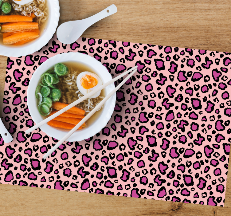 Originele placemat roze luipaardpatroon - TenStickers
