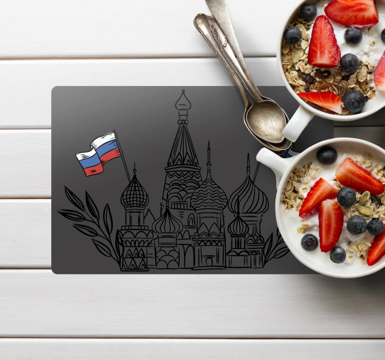 Originele placemat russische architectonische silhouetten - TenStickers