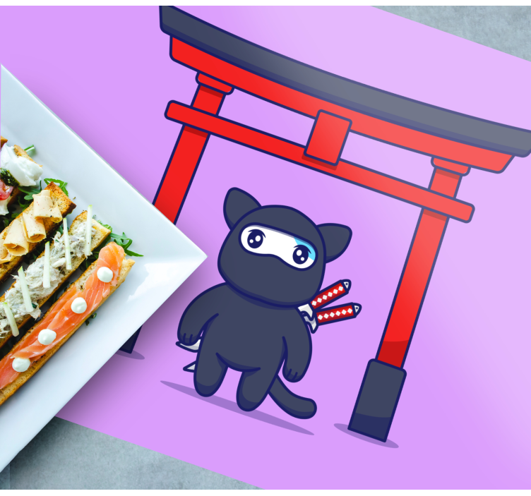 Originele placemat schattig ninja karakter - TenStickers