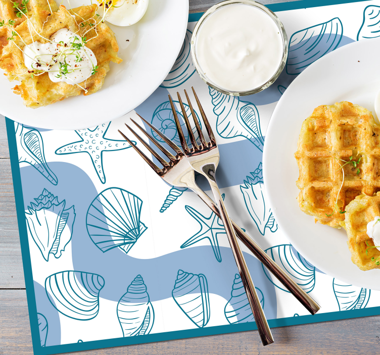 Originele placemat schelpenpatronen collectie - TenStickers