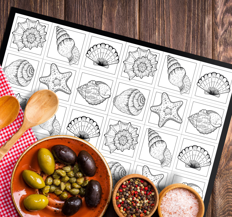 Originele placemat schelpjespatroon - TenStickers