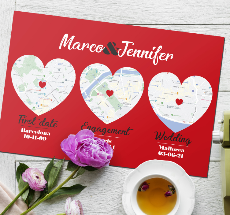 Originele placemat speciale momenten locaties - TenStickers