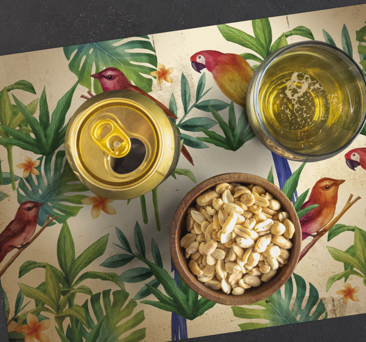 Originele placemat tropisch papegaaienpatroon - TenStickers