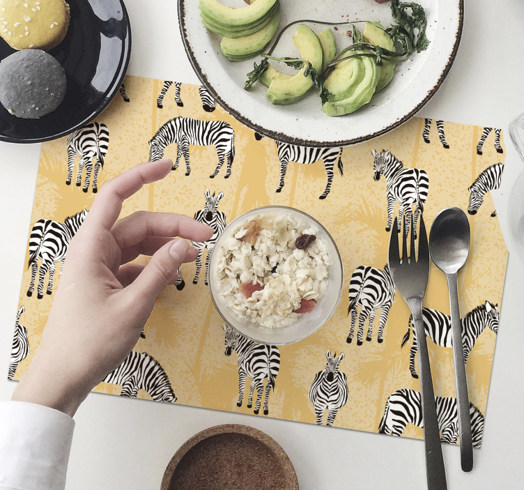 Originele placemat zebra-patroon overlay - TenStickers