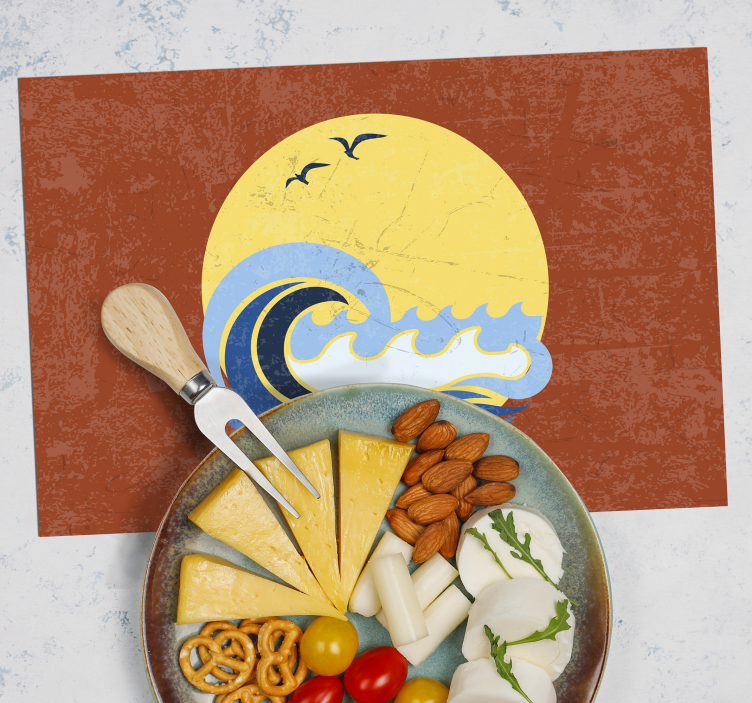 Originele placemat zonsondergang golf scene - TenStickers