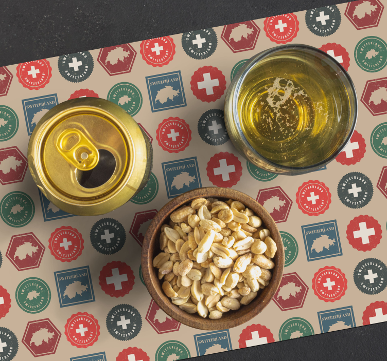Originele placemat zwitserse vlag zegels - TenStickers