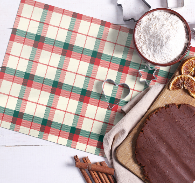 Placemat kerst tartan patroon - TenStickers