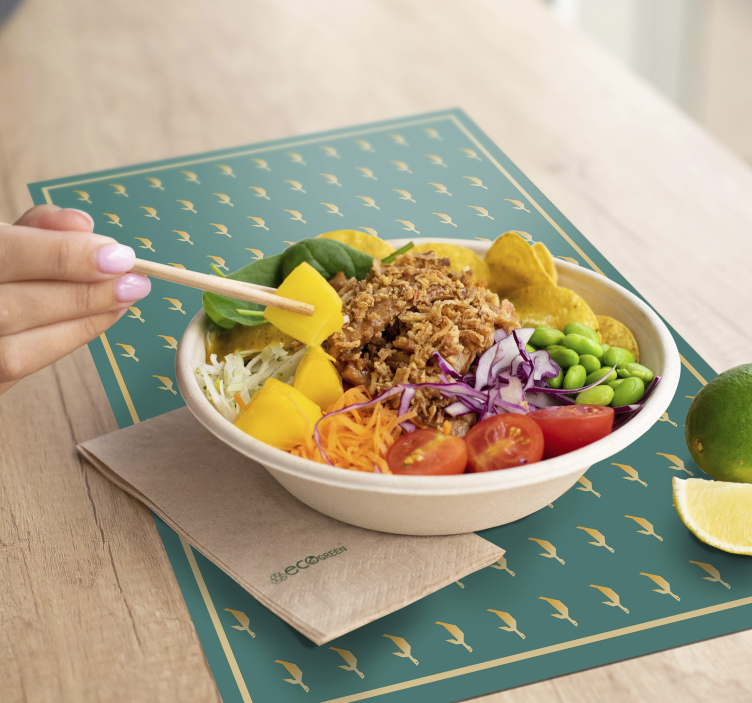 Placemat met naam stijlvolle gemusterde oppervlakte - TenStickers