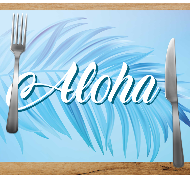 Placemat met tekst aloha palmbladeren - TenStickers
