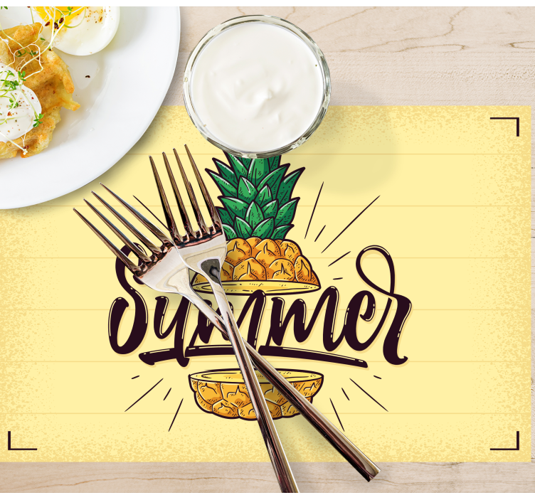 Placemat met tekst ananas zomerafbeelding - TenStickers