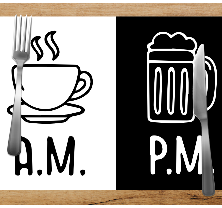 Placemat met tekst coffee bier contrast - TenStickers