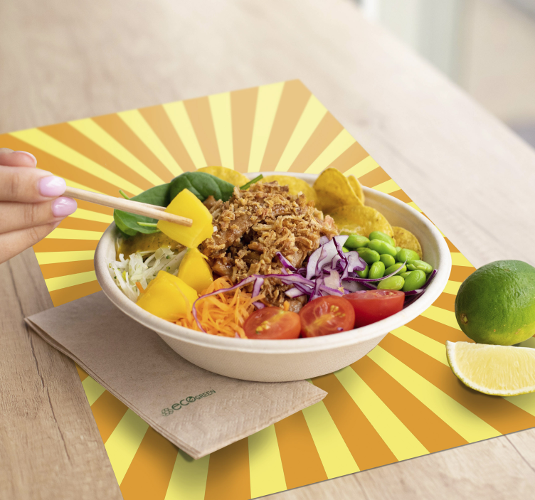 Placemat met tekst dapper zonnestraalpatroon - TenStickers