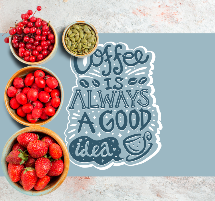Placemat met tekst koffie inspiratie quote - TenStickers