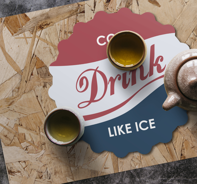 Placemat met tekst koud drankje als ijs - TenStickers