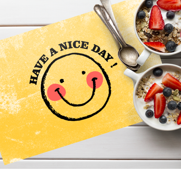 Placemat met tekst smiling face quote - TenStickers