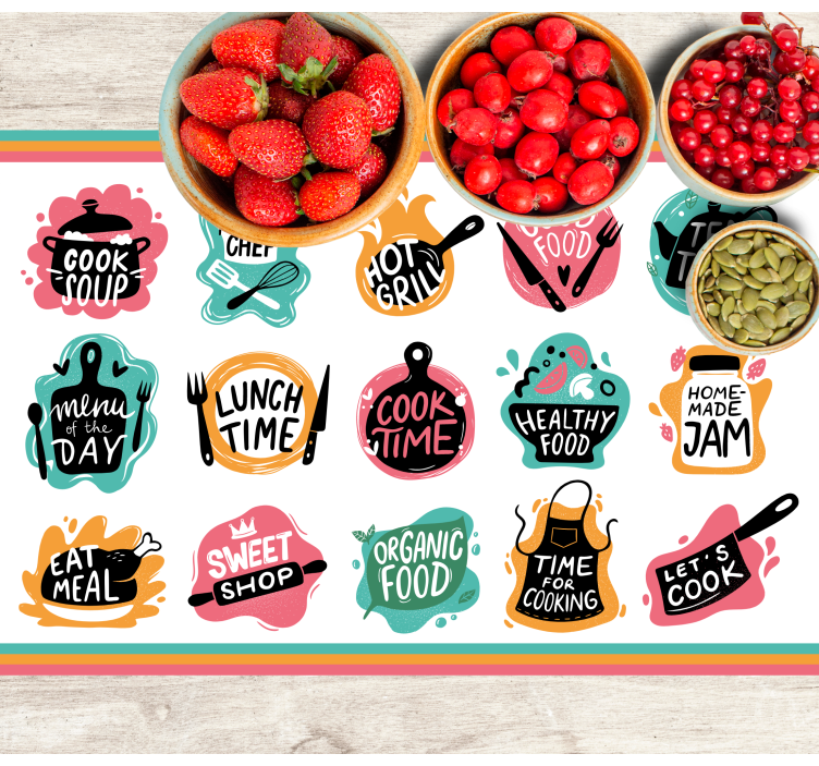 Placemat voor huis Koken voedsel keuken badge logo's - TenStickers