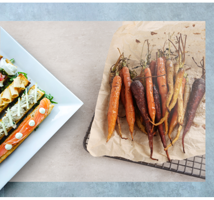 Restaurant placemat geroosterde kleurrijke wortelen - TenStickers