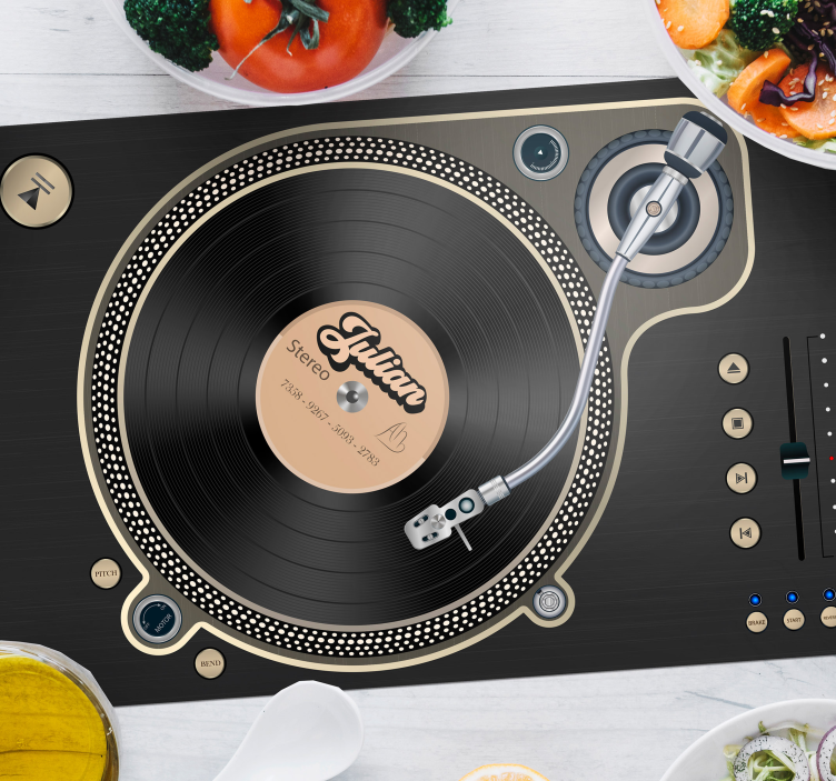 Vinyl schijfnaam placemats - TenStickers