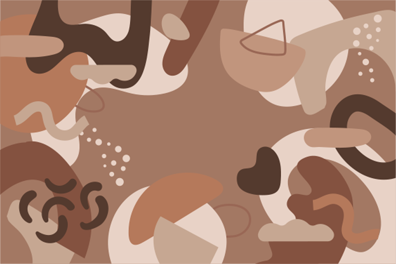 Abstracte vormen mocha mousse moderne placema - TenStickers