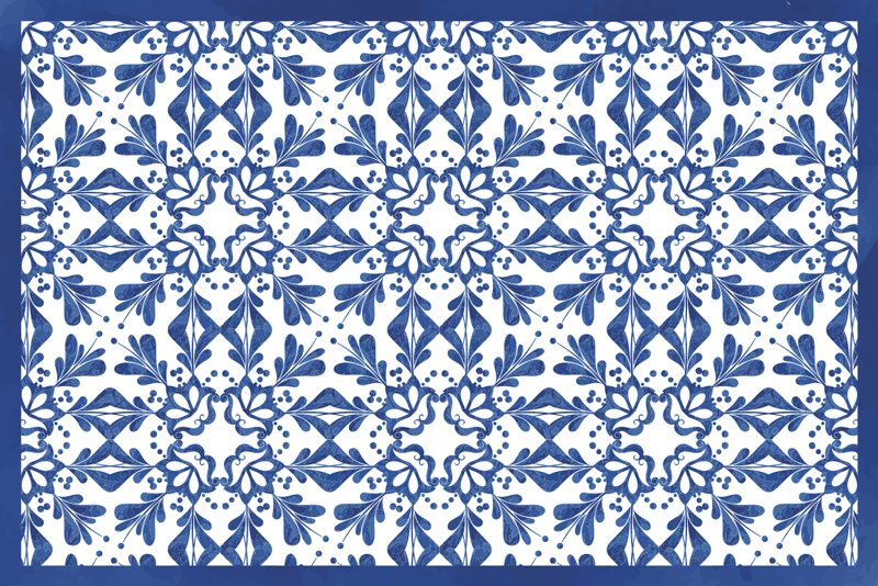 Klassieke blauwe hydrauliek originele placemat - TenStickers