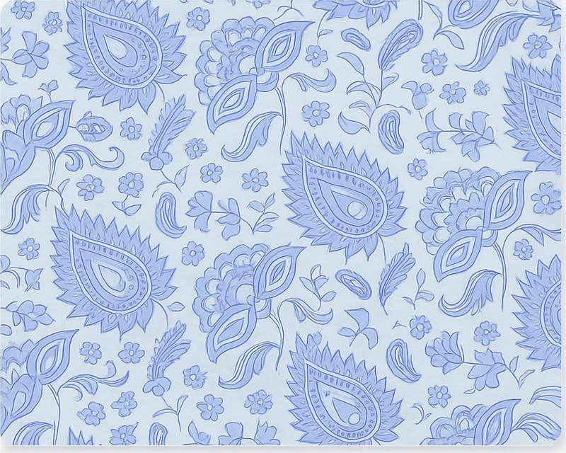 Originele placemat blauw paisley bloemenpatroon - TenStickers