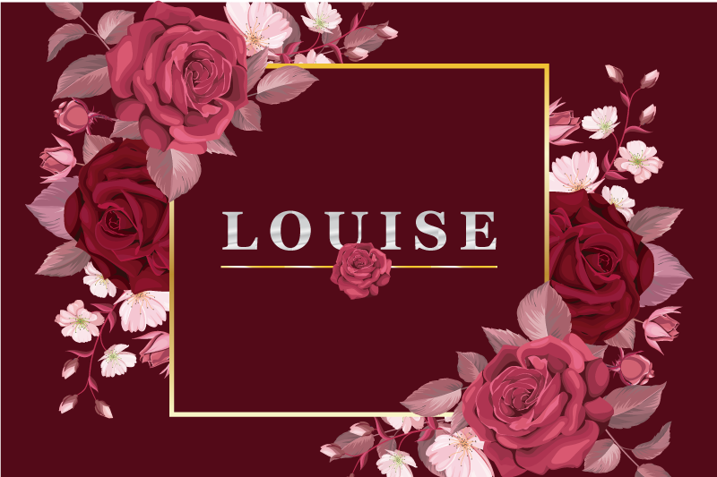 Klantgericht met rozennaam placemats - TenStickers