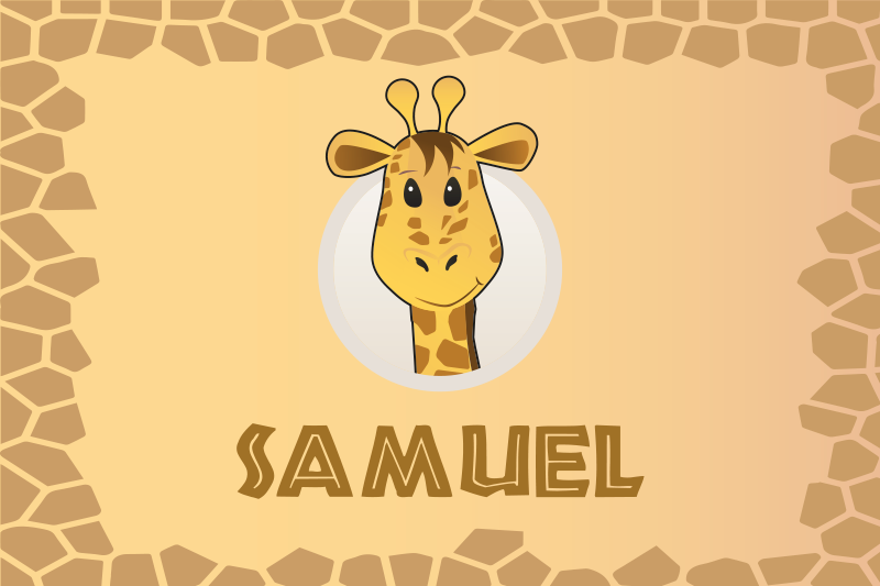 Kinder placemat giraffe karakterontwerp - TenStickers
