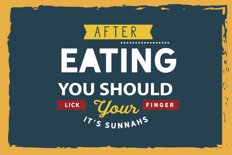 Placemat met tekst eating finger lick - TenStickers