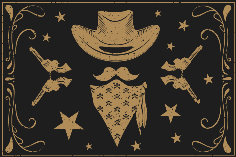 Originele placemat met cowboythema elementen - TenStickers