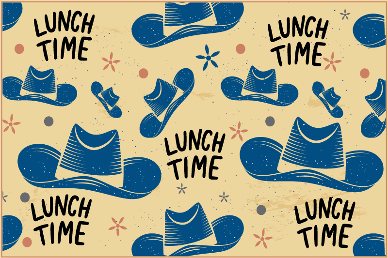 Originele placemat lunch time hoeden - TenStickers