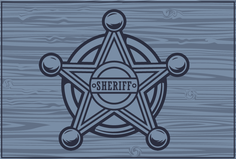 Placemat met naam sheriff ster embleem - TenStickers