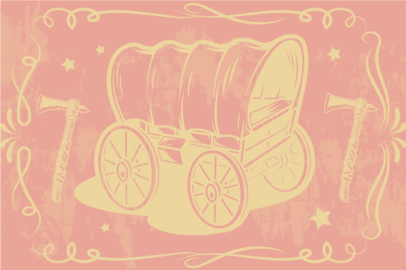 Originele placemat met vintage wagen illustratie - TenStickers