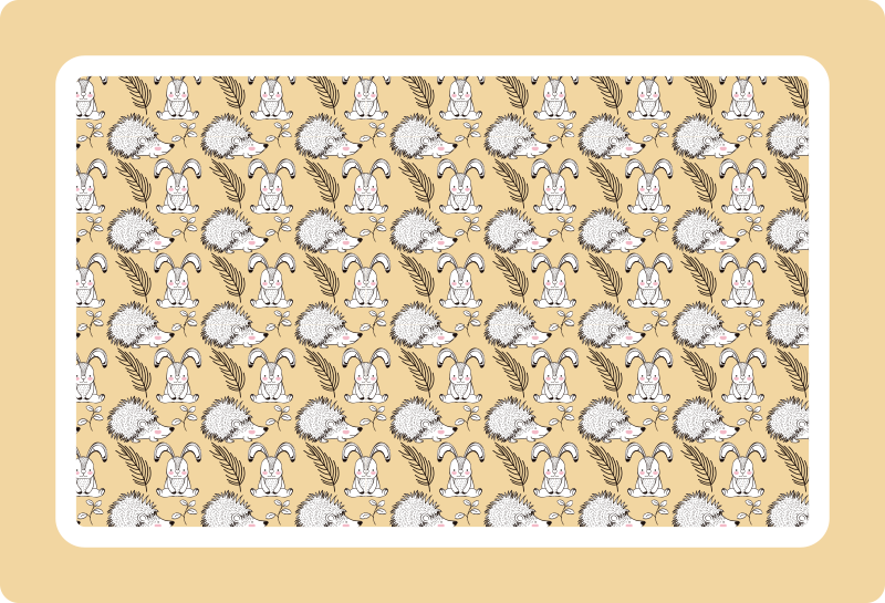 Kinder placemat schattige cartoonfiguren - TenStickers