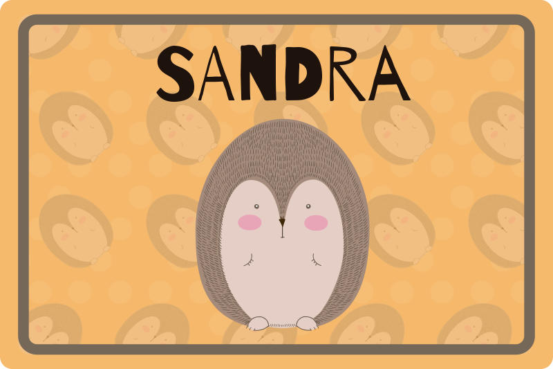 Kinder placemat schattige egeltje kunstwerk - TenStickers