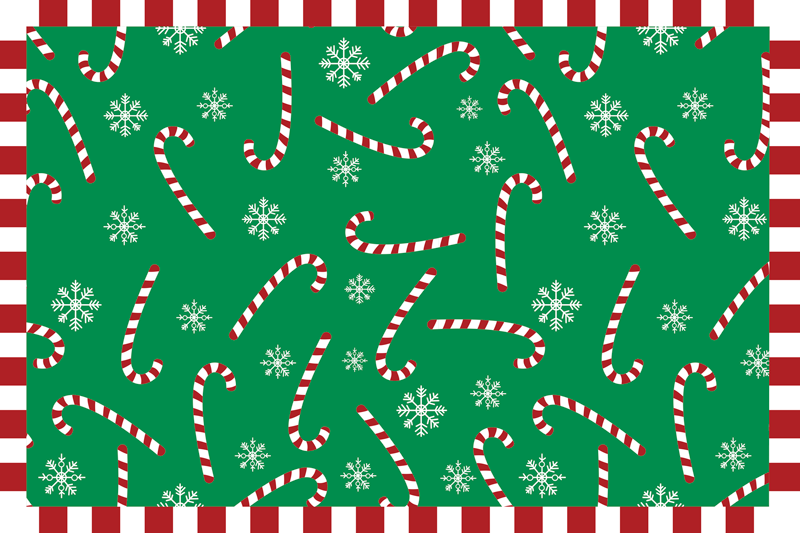 Kerstmis placemat Groene snoepriet - TenStickers