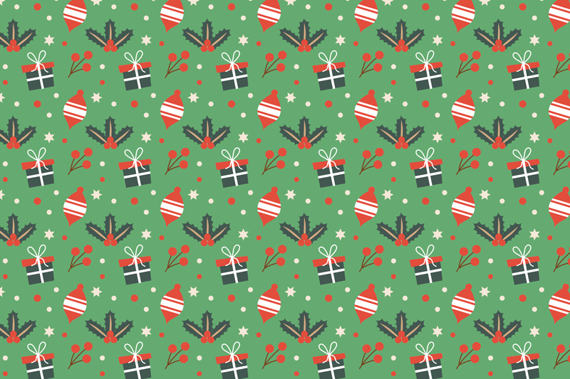 Kerstmis placemat met feestelijk ornamentenpatroon - TenStickers